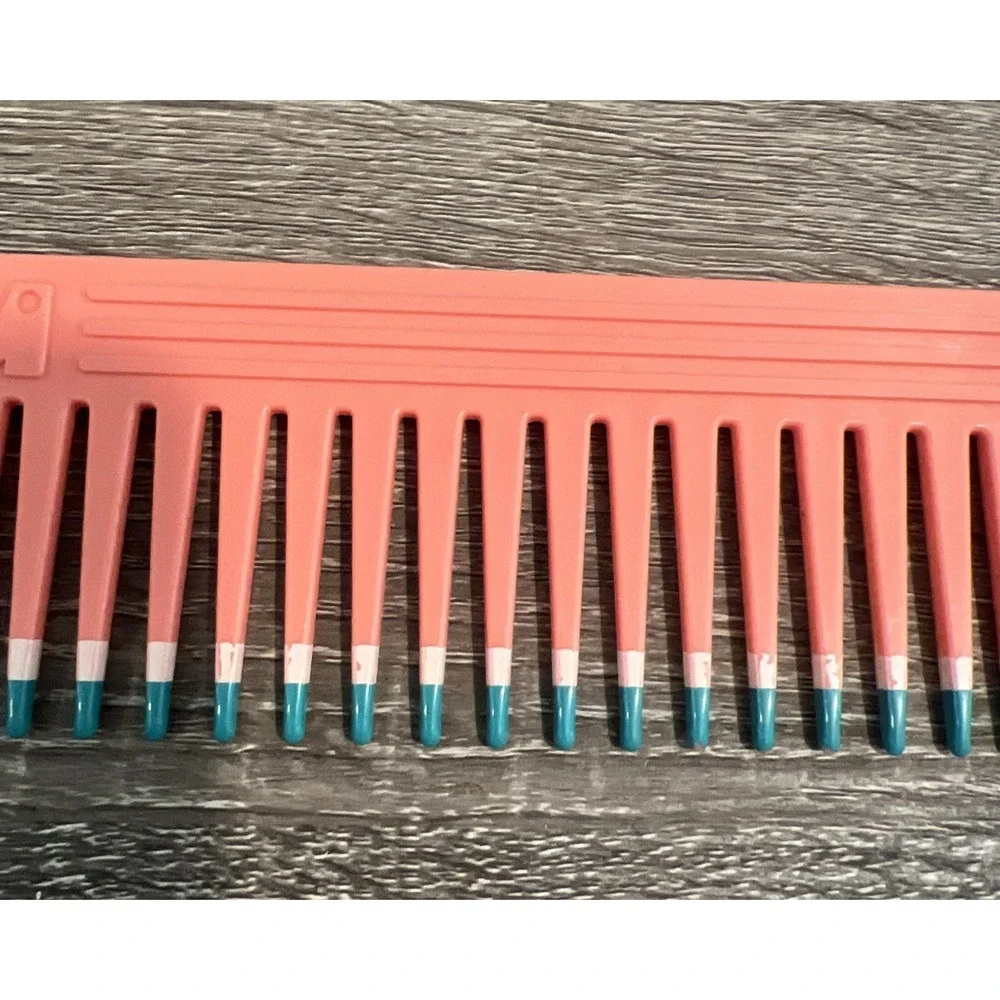 MEBCO Twice Dipped Wide Tooth Detangling Comb Coral Vintage 80'S/90'S